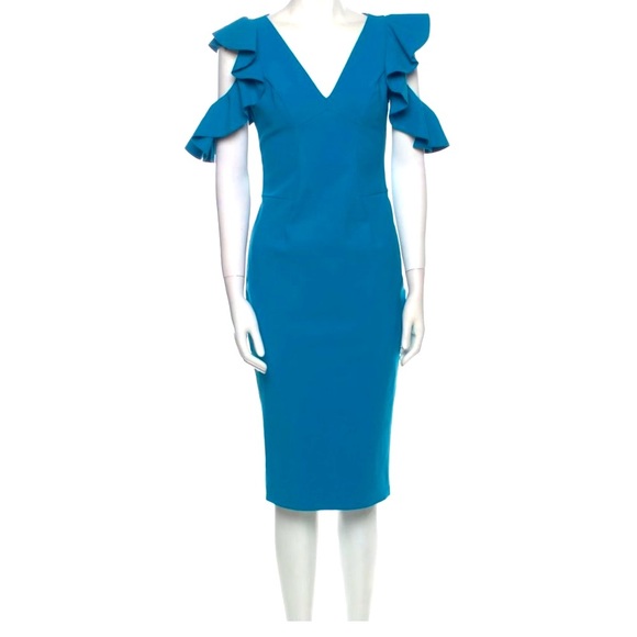 CHIARA BONI V-Neck Knee-Length Dress Size: Small Sz 42 - Picture 2 of 16